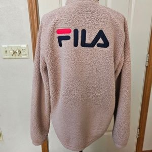 Fila Sherpa Teddy Fleece Zip-Up Jacket - Large